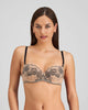 Model wears Everlasting Love Contour Bra in CAMEO ROSE / BLACK. On body front view