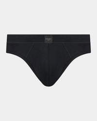 High Tech Cotton Mens Brief in BLACK. Flat lay front view