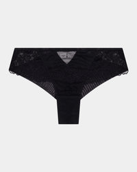 Lace Impact Brazilian in BLACK. Flat lay front view