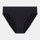 Seamless High Cut Brief in BLACK. Flat lay front view