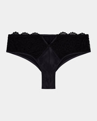 Amara Brazilian Brief in BLACK. Flat lay front view
