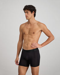 Bamboo Mens Trunk in BLACK. Flat lay back view