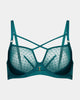 Lottie Underwire Bra in EVERGLADE. Flat lay front view