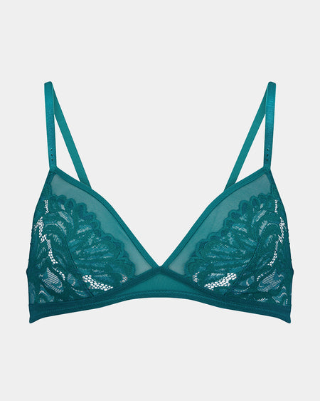 Celeste Bralette in EVERGLADE. Flat lay front view