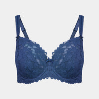 Alice Underwire Bra in BLUE WING TEAL. Flat lay front view