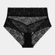 Lace Full Brief in BLACK. Flat lay front view