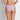 Model wears Stripe Elastic & Papertouch Tanga in CHALK VIOLET. On body back view