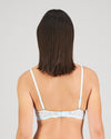 Model wears My Fit Lace Push Up Bra in OMPHALODES. On body back view