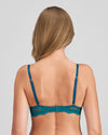 Model wears My Fit Lace Push Up Bra in EVERGLADE. On body back view