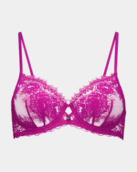 Eva Jean Underwire Bra in FANTASY FUCHSIA. Flat lay front view