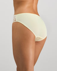 Lacey Bikini in TRANSPARENT YELLOW. Flat lay back view