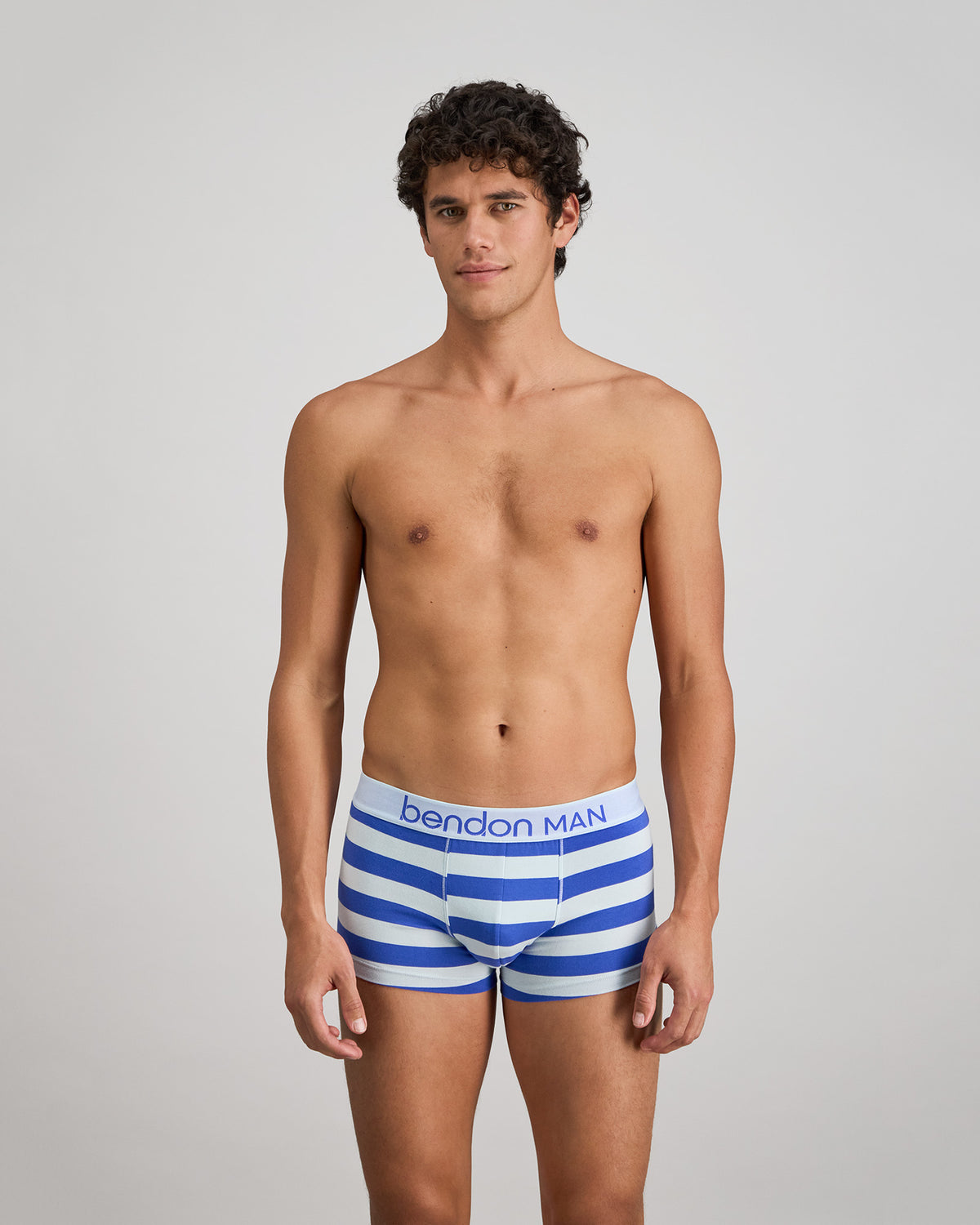 Rugby Stripe Mens Trunk in SKYWAY/DAZZLING BLUE. Feature shot