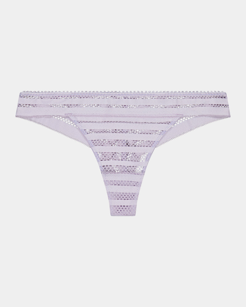 Morning Lola Thong in THISTLE. Flat lay front view