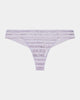 Morning Lola Thong in THISTLE. Flat lay front view