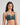 Model wears Margot Estelle Contour Long Line Bra in MEDITERRANEA. On body side view