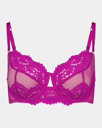 Rosa Underwire Bra in FANTASY FUCHSIA. Flat lay front view