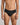 Model wears Cotton Stretch Mens Brief in BLACK. On body front view