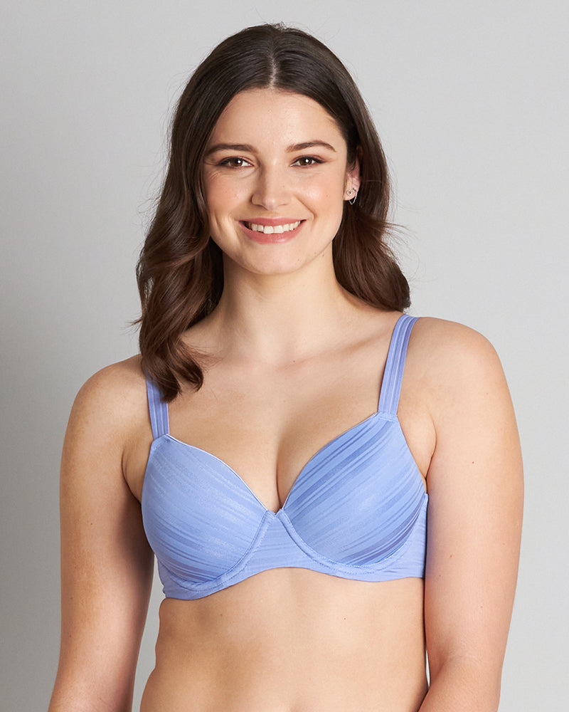 Model wears Rita Contour Bra in JACARANDA. On body front view