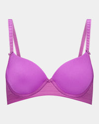 Bendon Body Contour Bra in RADIANT ORCHID. Flat lay front view