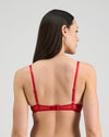 Model wears Florence Push Up Bra in SALSA. On body back view