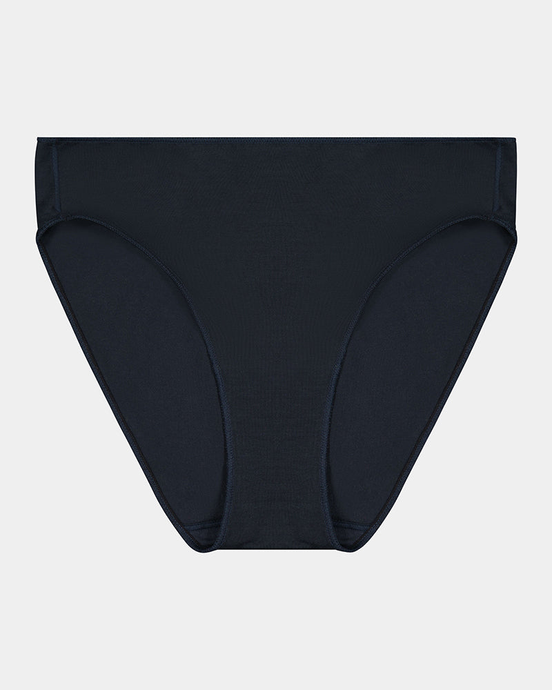 Au Naturel High Cut Brief in BLACK. Flat lay front view