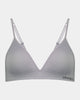 Simply Seamless Wire Free Bra in LIGHT GREY MARLE. Flat lay front view