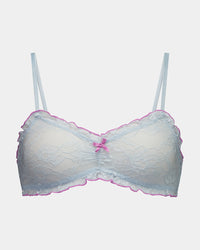 Sundae Bralette in OMPHALODES. Flat lay front view