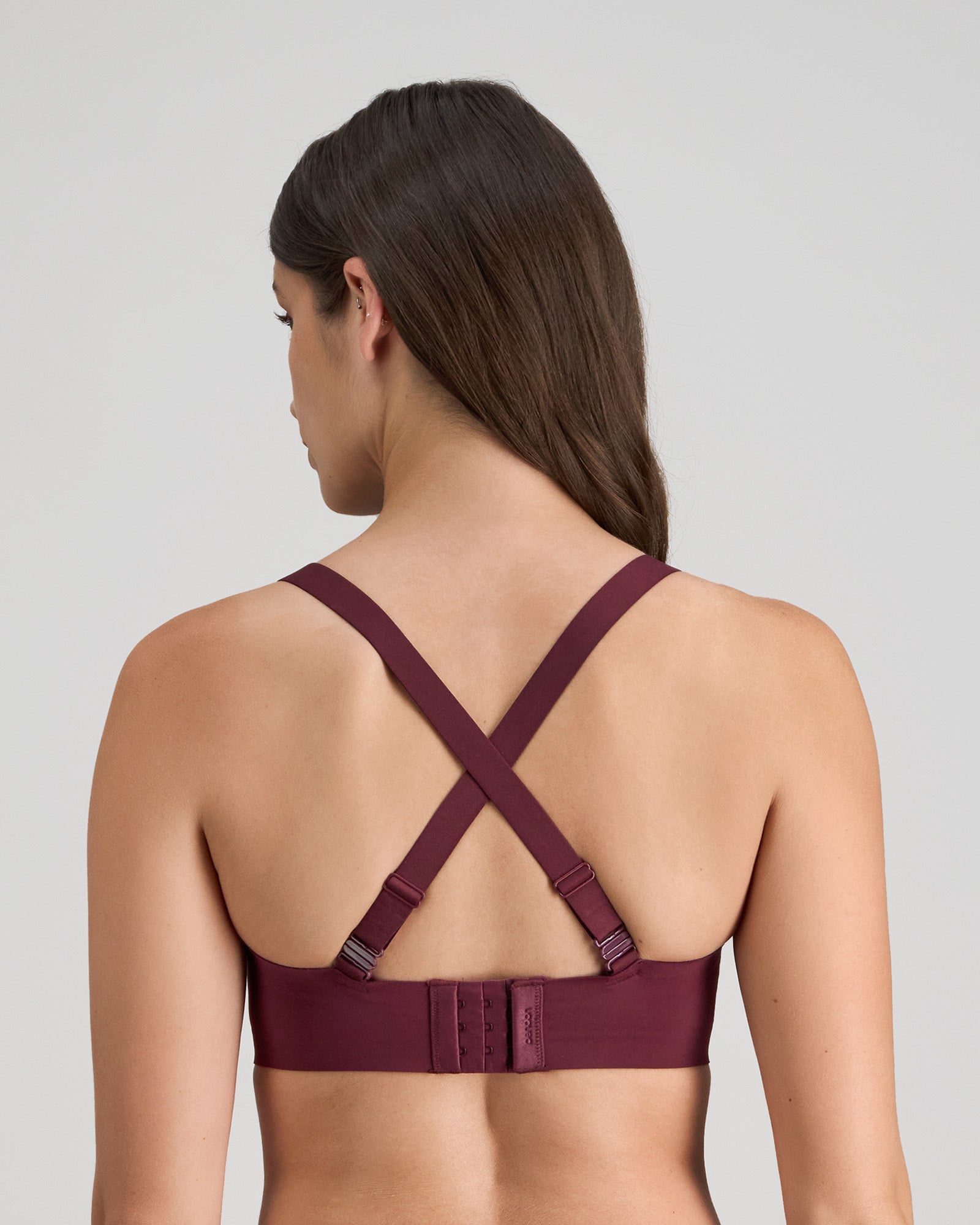 Comfit Collection Wire Free Bra in FIG. Flat lay back view