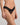 Model wears Ava Rose Brazilian in BLACK. On body side view