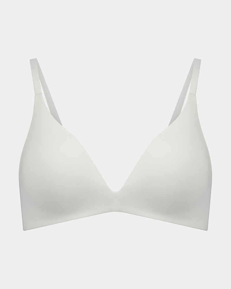 Bendon Essentials Wire Free Bra in WHITE. Flat lay front view
