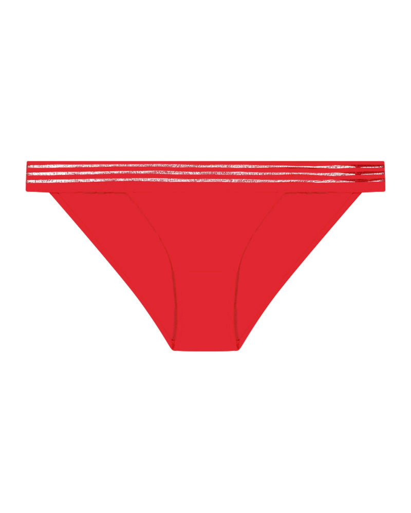 Stripe Elastic & Papertouch Tanga in SALSA. Flat lay front view