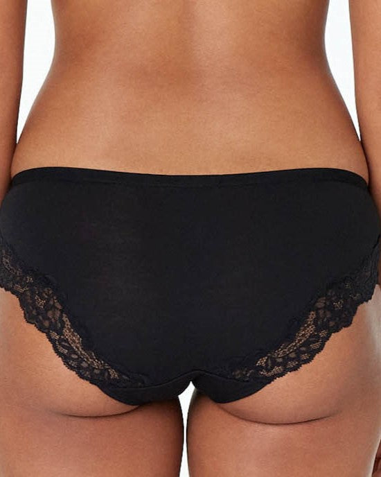 Model wears Simply Me Bikini in BLACK. On body back view