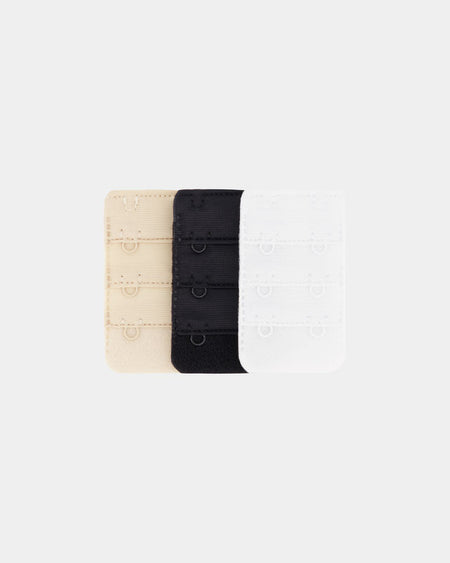 Bra Extenders 2 Hook 3 pack in ASSORTED. Flat lay front view