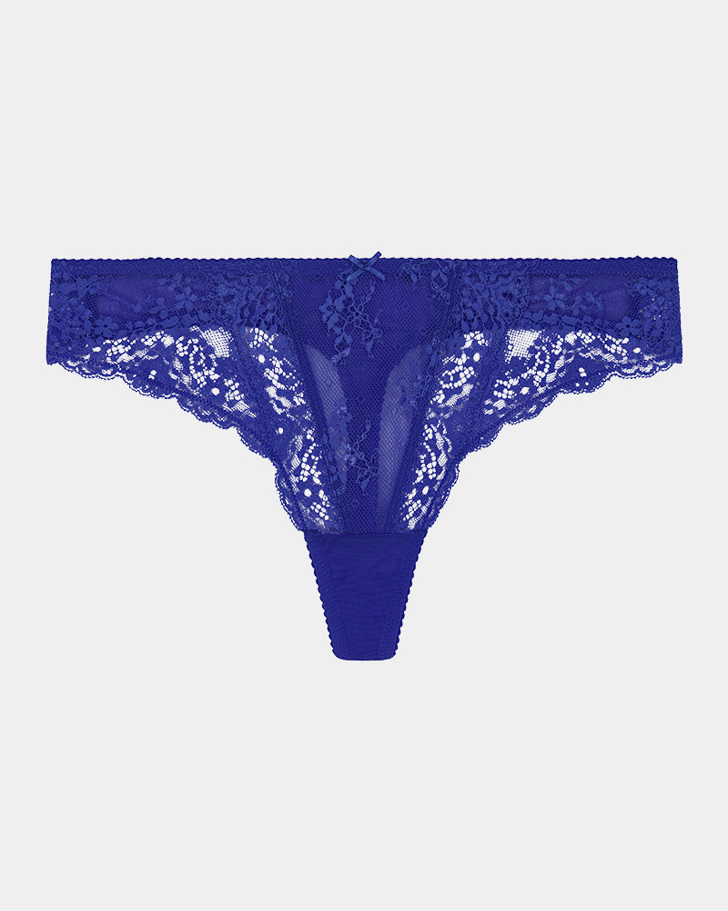 Sofia Thong in DAZZLING BLUE. Flat lay front view