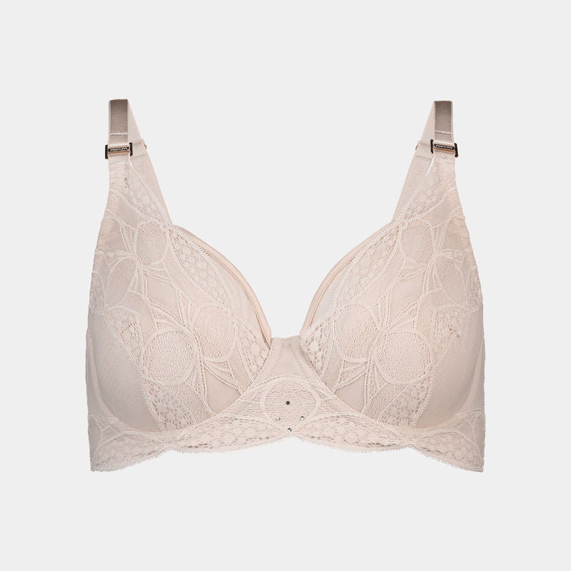 Phoebe Underwire Bra in SHELL. Flat lay front view