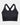 Motion Wire Free Front Opening Bra in BLACK. Flat lay front view