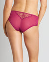 Model wears Giuliana Brazilian in RASPBERRY RADIANCE/PEACOAT. On body back view