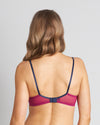 Model wears Giuliana Contour Bra in RASPBERRY RADIANCE/PEACOAT. On body back view