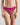 Model wears All Lacey Thong in FANTASY FUCHSIA. On body front view