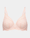 Adoration Underwire Bra in SILVER PINK. Flat lay front view