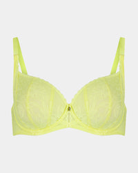 Elevate Underwire Bra in LEMON MERINGUE. Flat lay front view