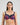 Model wears Wild Violet Underwire Bra in JAZZY FLORAL PRINT. On body front view