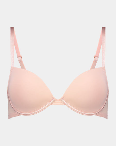 Model wears Body Basics Contour Bra in SILVER PINK. On body front view