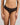 Model wears Lace Impact Brazilian in BLACK. On body front view