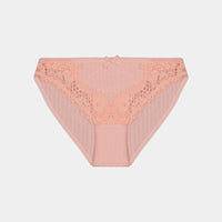 Oceane Bikini in IMPATIENS PINK. Flat lay front view