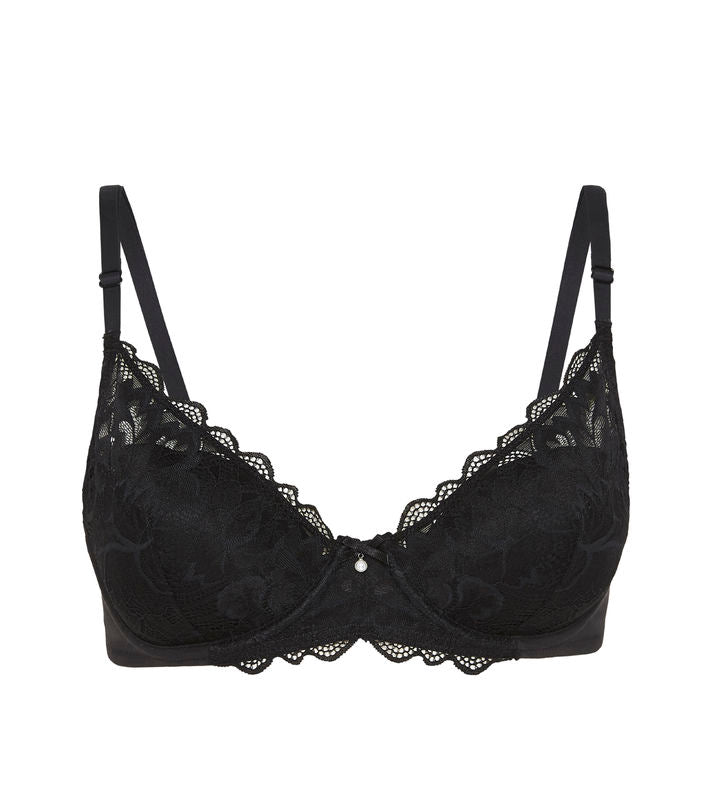 Embrace Contour Bra in BLACK. Flat lay front view