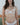 Model wears Louisa Underwire Bra in SUGAR. On body front view