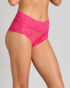 Model wears Lace Full Brief in CABARET. On body side view