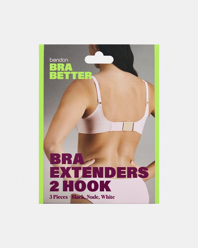 Model wears Bra Extenders 2 Hook 3 pack in ASSORTED. On body front view