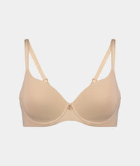 Sculpt Contour Bra in LATTE. Flat lay front view